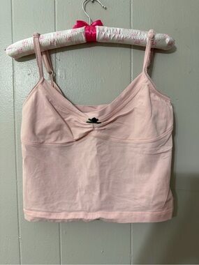 Free People Intimately Pink Cropped Cami Tank Top Adjustable Straps M/L